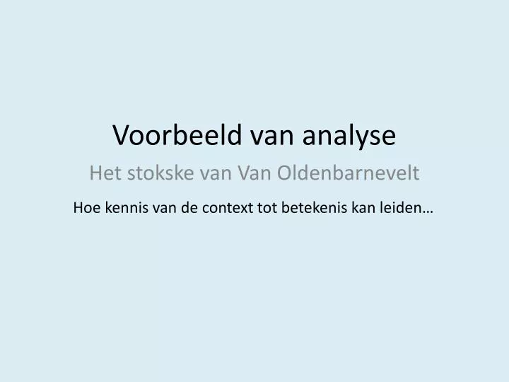 voorbeeld van analyse