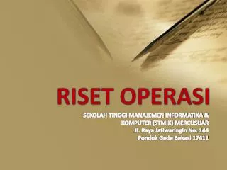 riset operasi