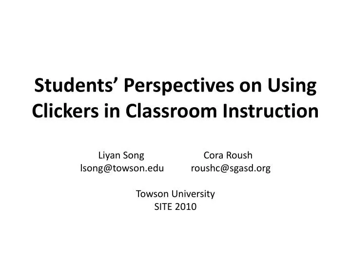 students perspectives on using clickers in classroom instruction