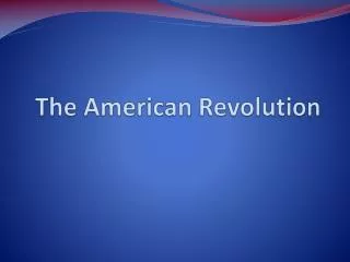 The American Revolution