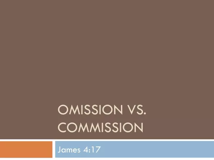 omission vs commission
