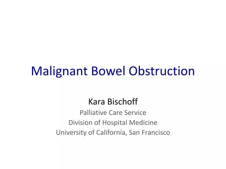 malignant bowel obstruction
