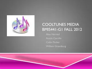 Cooltunes Media BMIS441-G1 Fall 2012