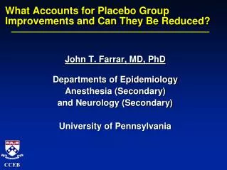 What Accounts for Placebo Group Improvements and Can They Be Reduced?