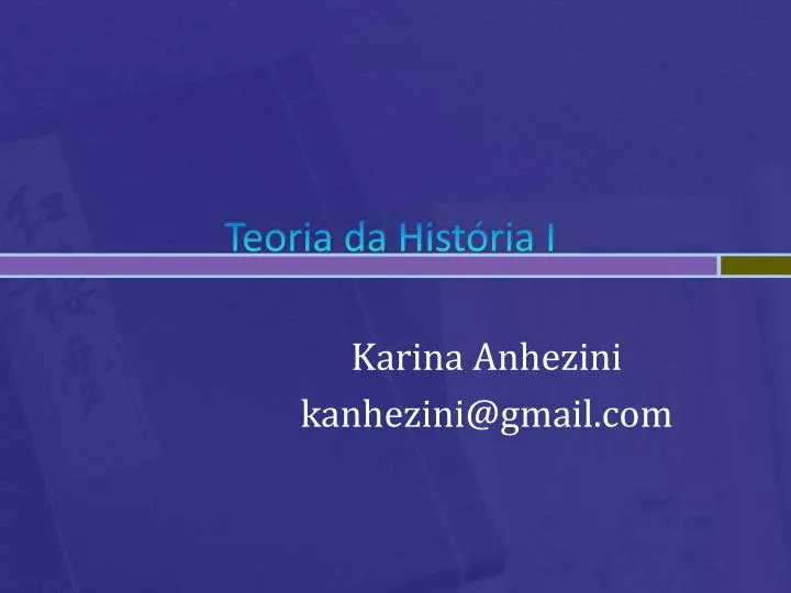 teoria da hist ria i