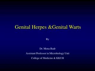 Genital Herpes &amp;Genital Warts