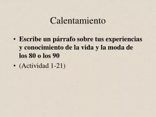 calentamiento