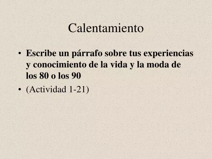 calentamiento