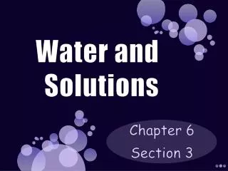 water and solutions