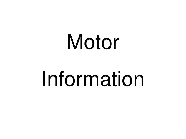 motor information