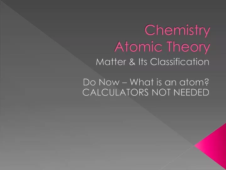 chemistry atomic theory