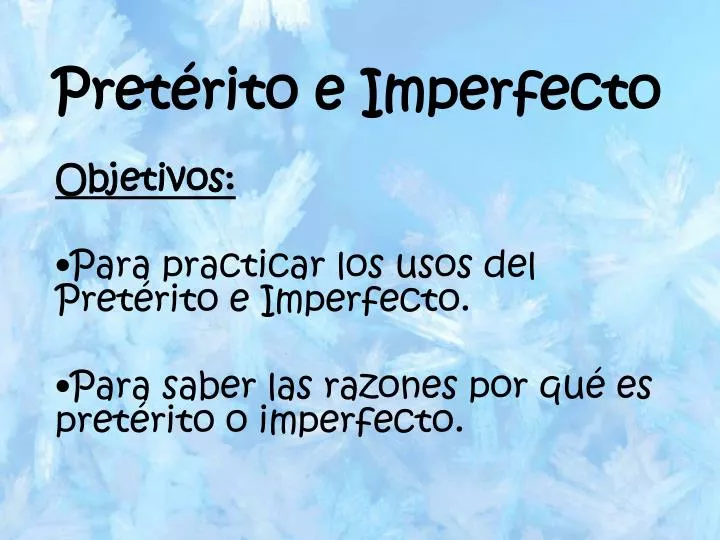 pret rito e imperfecto