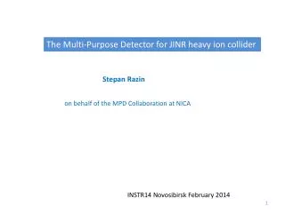 The Multi-Purpose Detector for JINR heavy ion collider