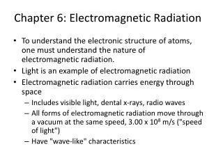 Chapter 6: Electromagnetic Radiation