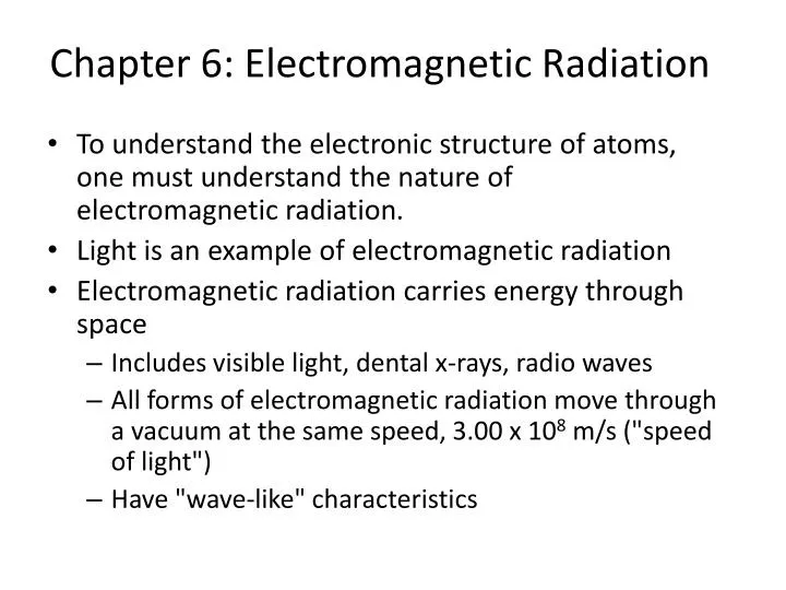 chapter 6 electromagnetic radiation