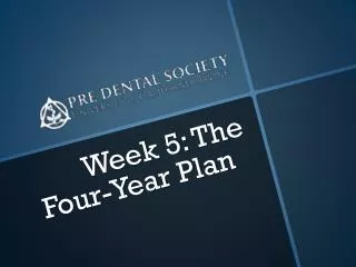 Week 5: The Four-Year Plan