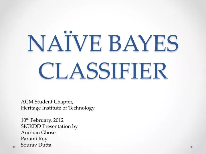 na ve bayes classifier