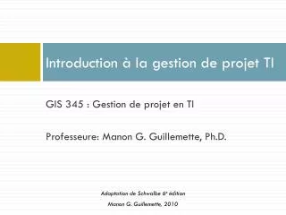 introduction la gestion de projet ti