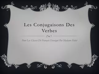les conjugaisons des verbes