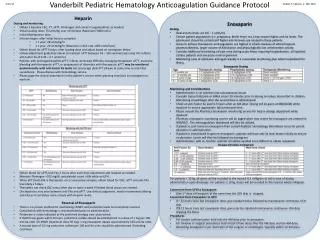 Vanderbilt Pediatric Hematology Anticoagulation Guidance Protocol