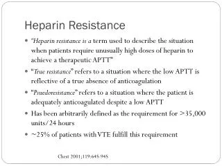 Heparin Resistance