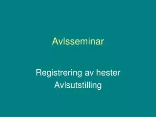 avlsseminar