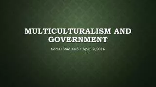 Multiculturalism and government