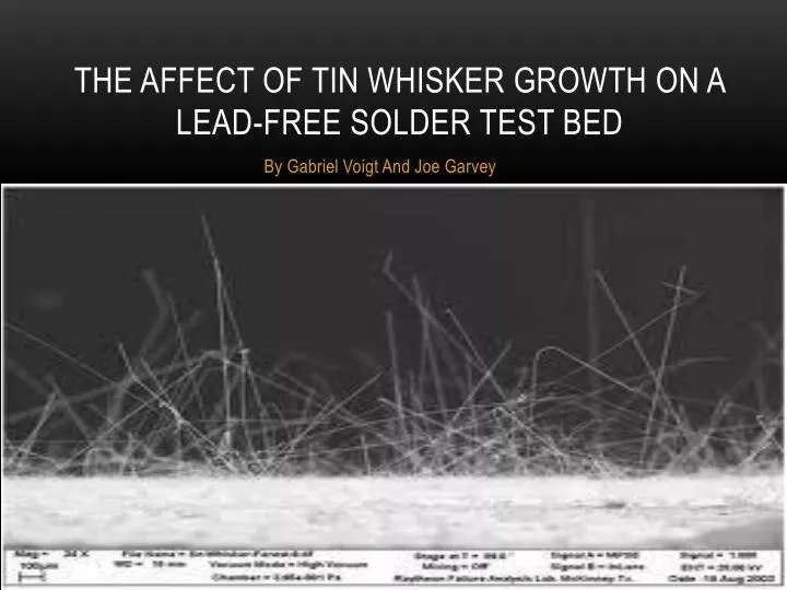 the affect of tin whisker growth on a lead free solder test bed