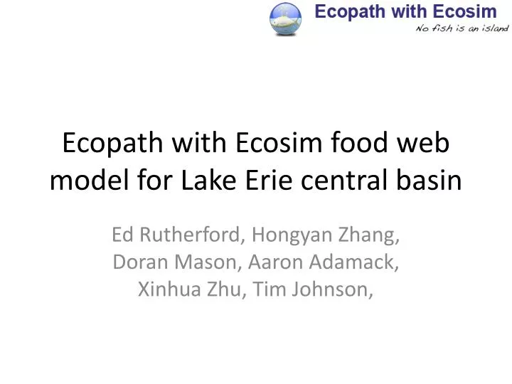 ecopath with ecosim food web model for lake erie central basin