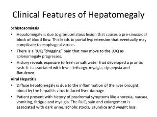 Clinical Features of Hepatomegaly