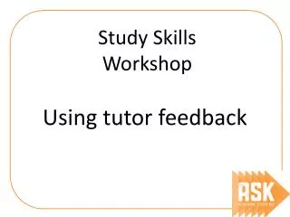 Using tutor feedback