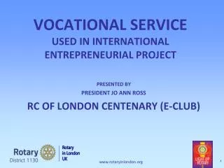 VOCATIONAL SERVICE USED IN INTERNATIONAL ENTREPRENEURIAL PROJECT
