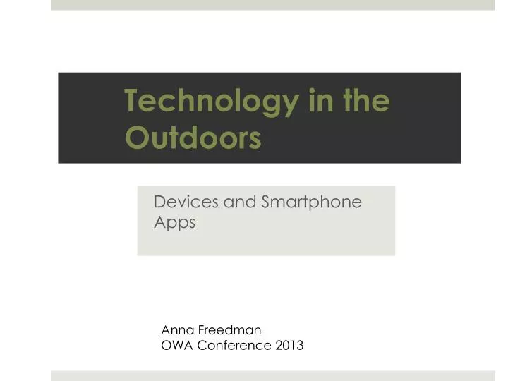 technology in the outdoors
