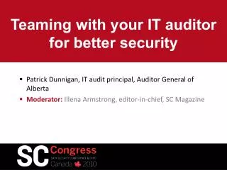 Teaming with your IT auditor for better security