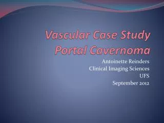 Vascular Case Study Portal Cavernoma