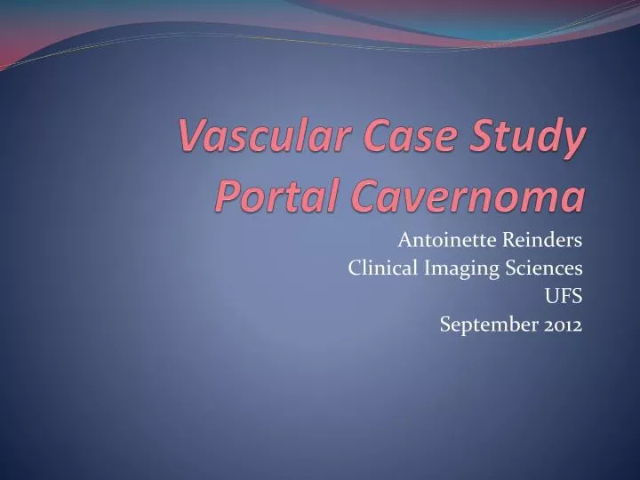 vascular case study portal cavernoma