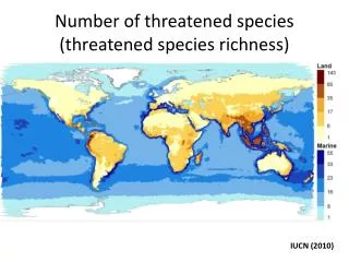 Number of threatened species (threatened species richness)