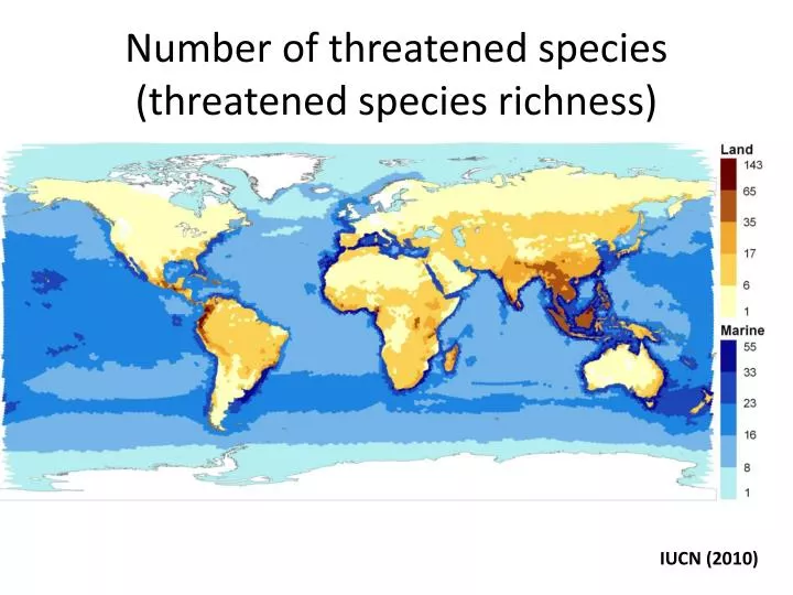 number of threatened species threatened species richness