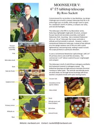 Focuser-secondary assembly