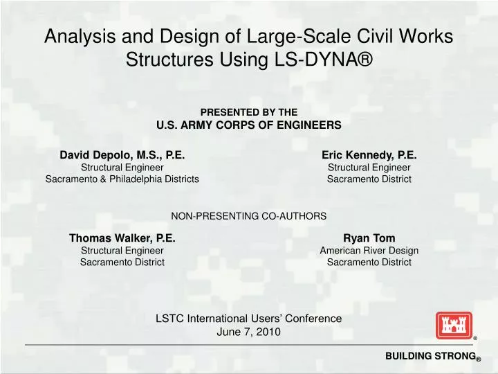 analysis and design of large scale civil works structures using ls dyna