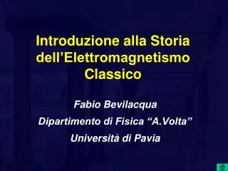 introduzione alla storia dell elettromagnetismo classico