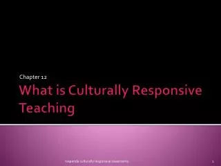 What is Culturally Responsive Teaching