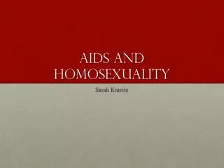 aids and homosexuality