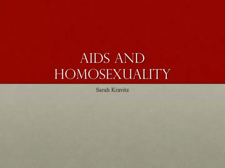 aids and homosexuality