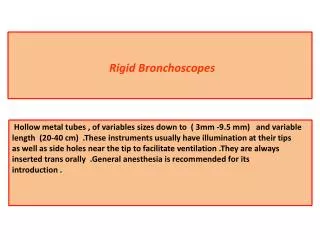 Rigid Bronchoscopes