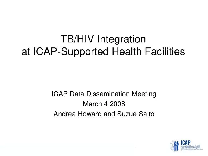 tb hiv integration at icap supported health facilities