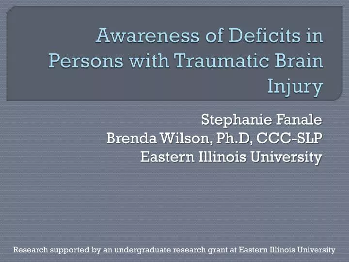 awareness of deficits in persons with traumatic brain injury