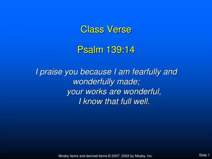 class verse psalm 139 14
