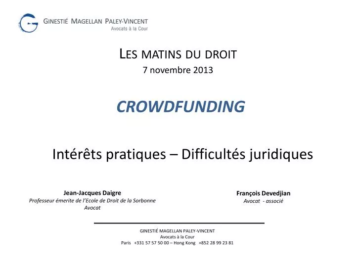 crowdfunding int r ts pratiques difficult s juridiques