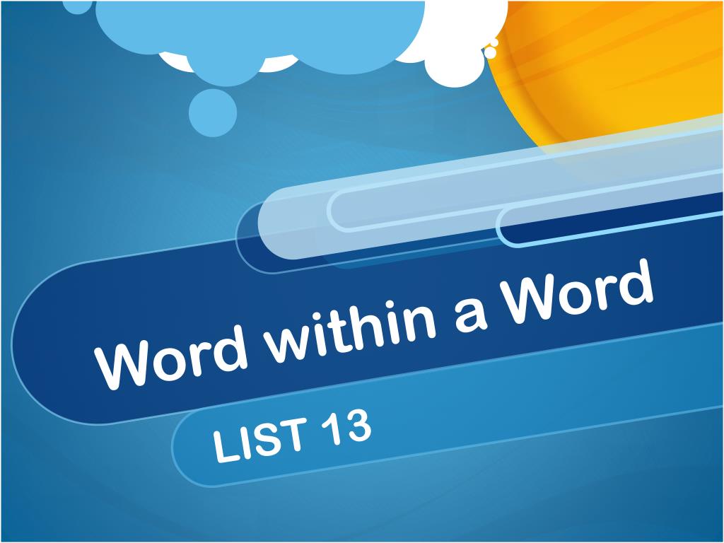 PPT - Word within a Word PowerPoint Presentation, free download - ID ...